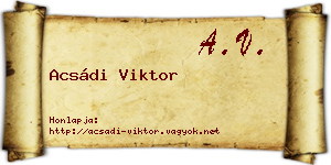 Acsádi Viktor névjegykártya